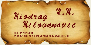 Miodrag Milovanović vizit kartica